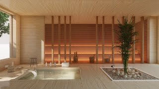 Cozy Bathhouse Ambience  Onsen ASMR  Sauna  Relaxing Sleep Sounds [upl. by Dyrrej]