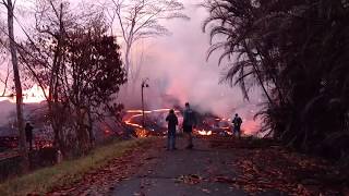 Kilauea eruption in Leilani Estates New Lava Flow 532 AM May 22 2018 Kahukai [upl. by Lea]