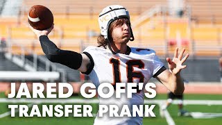 NFL QB Jared Goff Pranks Unsuspecting College Football Team [upl. by Gimble]