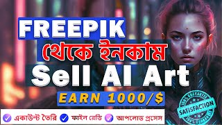 Earn Money With AI Photo Selling  Sell AI art on Freepik  Become a Freepik Contributor 2024 [upl. by Elylrac410]