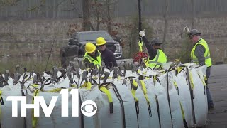 AGFC drops 600000 pounds of gravel from the sky onto Lake Conway  Heres why [upl. by Pelmas]