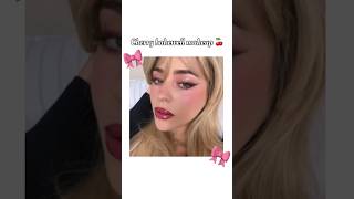 Cherry bakewell makeup 🍒 makeup makeuptutorial makeupshorts shorts viralshort eyemakeup [upl. by Ellennod675]