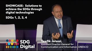 SDG Digital Tawfik Jelassi UNESCO introduces digital solutions for SDG 1 SDG 2 SDG 3 and SDG 4 [upl. by Korb]