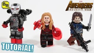 BUCKY SCARLET amp WAR MACHINE INFINITY WAR LEGO MINIFIGURE CREATIONS [upl. by Wit]