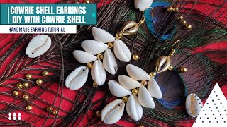 Cowrie Shell Earrings l DIY with cowrie shell [upl. by Grube]