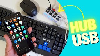 FUNCIONA HUB USB COMO CONECTAR E USAR VÁRIOS DISPOSITIVOS USB AO MESMO TEMPO NO CELULAR REDMI 9A [upl. by Eclud846]