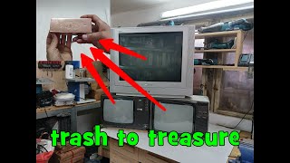 Trash to treasure  3 Fernseher zerlegen und Barren schmelzen how to melt metal copper recycling [upl. by Nahsrad]