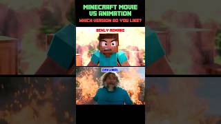 Minecraft movie trailer vs Animation remake❤Which one do you likeminecraftmovie minecraft shorts [upl. by Tressia]