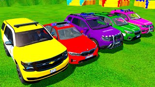 TRANSPORTING COLOR FORD BMW G20 DACIA DUSTER VOLKSWAGEN POLICE SUBARU   Farming Simulator 22 [upl. by Phira]