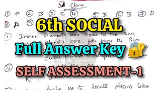 6th 💯Full SOCIAL quotSELF ASSESSMENT1quot Question Paper Answer Key  💯6th Class SELF ASSESSMENT1 Key🔐📜 [upl. by Selym]