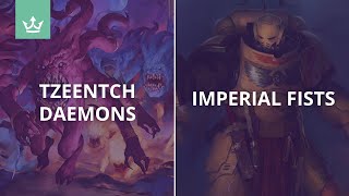 Tzeentch Daemons vs Imperial Fists  9th edition 40k battle report [upl. by Ailaro]