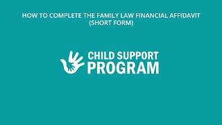 How to Complete the Family Law Financial Affidavit Short Form [upl. by Drageruaeb]