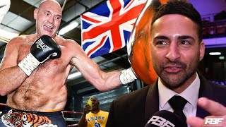 TYSON FURY FLYING IN CAMP DEV SAHNI REVEALS ON OLEKSANDR USYK CLASH REACTS TO SAM NOAKES WIN [upl. by Hoehne]