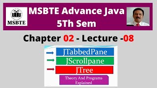 Diploma 5Th Sem Advance Java Chapter 02  Lecture 08 MSBTE JTabbedPane JScrollPane JTree Controls [upl. by Dotson]