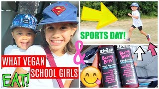 WHAT VEGAN SCHOOL GIRLS EAT  SPORTS DAY RACING🏃‍♀️ [upl. by Isabelita]