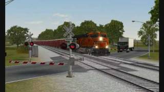 MSTS BNSF 7569 leads a rock train on LSRC [upl. by Ardle415]