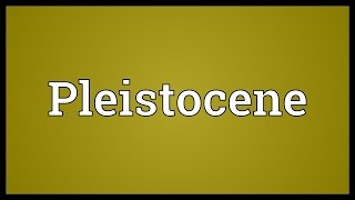 Pleistocene Meaning [upl. by Stickney]