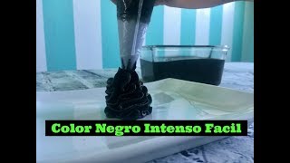 Como Hacer Crema De Mantequilla Color Negro Intenso [upl. by Eemyaj]