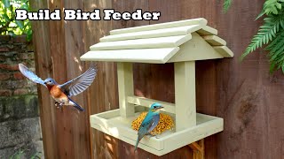 Create wooden wall hanging bird feeder [upl. by Essilem321]