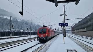 Einfahrt des EuroCity 1214 am 06012024 in Bischofshofen [upl. by Layton]