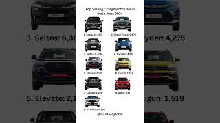 Top Selling CSegment SUVs india june 2024 suv creta grandvitara seltos hyryder fwd car [upl. by Porush]