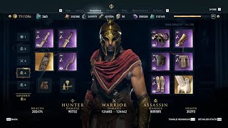 Assassins Creed Odyssey Max Damage Sword Assassin Build in Korfu Island when Using Negative Build 4 [upl. by Ahsinawt]