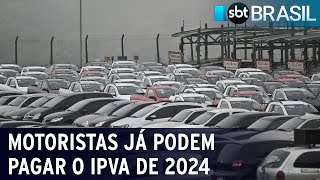 Motoristas já podem pagar o IPVA de 2024  SBT Brasil 020124 [upl. by Niattirb]