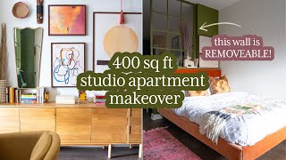 Studio Apartment Makeover With ZERO Closets and Storage [upl. by Ephrem]