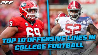 Top10 Offensive Lines in College Football Alabama Georgia amp more [upl. by Petulia479]