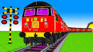 【踏切アニメ】でこぼこの道を走る電車TRAIN 2024 Railroad Crossing Animation 1 [upl. by Ariel177]