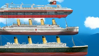 Titanic Britannic And Many More Sinking In Floating Sandbox [upl. by Adiela]