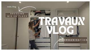 VLOG TRAVAUX N°5  Aménagement dressing • peintures faites Presque PARTOUT • [upl. by Yordan]