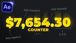 Animate Numbers in After Effects  How to add commas decimals amp symbols [upl. by Towroy]