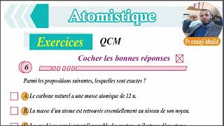 Atomistique exercice QCM énoncé [upl. by Ahsiekal686]