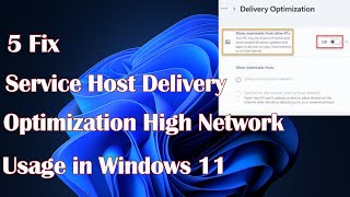 Service Host Delivery Optimization High Network Usage in Windows 11  5 Fix [upl. by Aihsetal]