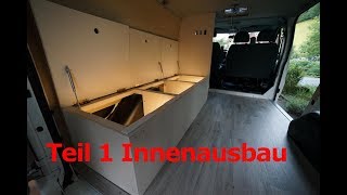 Camper Ausbau Folge 5  Teil 1 Innenausbau Bett Stauraum Beleuchtung [upl. by Altman]