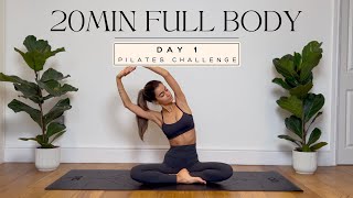 20MIN full body toning pilates workout  DAY 17DAY PILATES CHALLENGE  no equipment  LIDIAVMERA [upl. by Nahs]