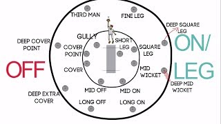 Fielding Positions in Cricket for Right Handed Batsman  Long ONOFFMid WicketFine LegSquare Leg [upl. by Aneleh225]