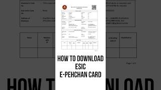 How to download ESIC epehchan Card  How to download ESI Card shortsfeed shorts trending [upl. by Ytissahc837]