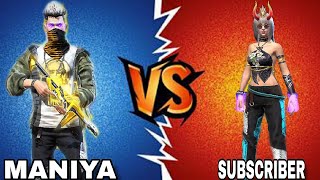 Maniya VS Subscriber  1 VS 1  One Tap Headshot 😈😈 MUST WATCH  Garena Free Fire [upl. by Vandyke]