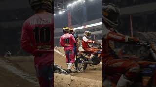 Trystan Hart amp Colton Haaker exchange words amp shoves after a finish line collision EnduroCross [upl. by Goodill]