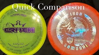 Discmania Iron Samurai 4 vs Dynamic Discs EMAC Truth  A Quick Comparison as a Disc Golf Beginner [upl. by Maharg]