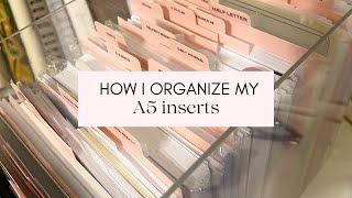 A5 Insert Storage  Cloth and Paper Inserts  A5 Organization  Planner Organization [upl. by Hux296]