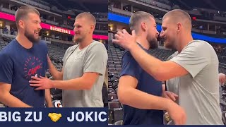 Nikola Jokic catching up with Ivica Zubac before he scores 41 PTS over him  Clippers x Nuggets game [upl. by Janek675]