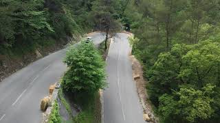 Plan au drone de la Simca 1000 Rallye 2 a la Course de Cote de Falicon [upl. by Adyaj681]