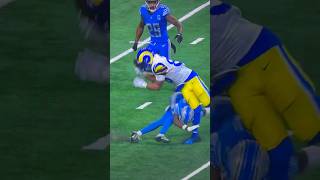 Kerby Joseph LAYS THE BOOM amp injures leg of Tyler Higbee in NFC wildcard rams detroitlions nfl [upl. by Burke21]