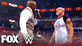 Goldberg hits Bobby Lashley with the Spear ahead of SummerSlam  MONDAY NIGHT RAW [upl. by Durrace986]