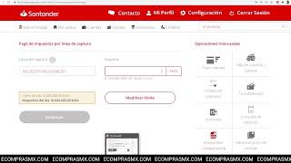 PAGAR IMPUESTOS Pago referenciado DEL SAT CON BANCO SANTANDER SUPERNET 2022 [upl. by Jaco]