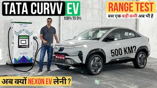 Tata Curvv EV Range Test  100 to 0 45 amp 55 Version Range Review [upl. by Labinnah]