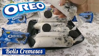 Bolis caseros cremosos de Oreo  Helado de oreo casero cremoso  Doblado a español latino [upl. by Nonnaehr292]